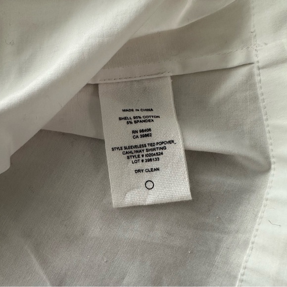 THEORY Sleeveless Tied Popover Top White SZ Medium Wardrobe Staple Luxury NWT - Picture 5 of 8